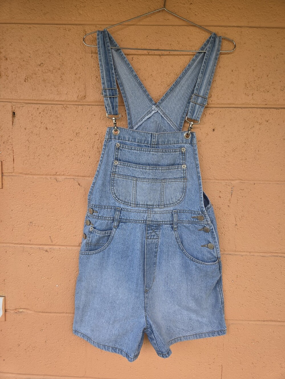 London London Vintage Light Wash Denim Overalls Shortalls